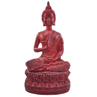 ornerx Thai Sitting Buddha Statue, Red, 6.7"