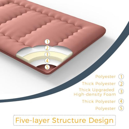 MAXYOYO 6" Extra Thick Japanese Floor Mattress Queen Folding Futon Mattress - color: Coffee, size: Queen