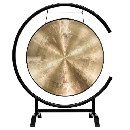 22" Chinese Gongs on the Seaside C-Stand - Includes Gong, Stand, & Mallet/Sturdy & Compact Design - color: 22" Gou Gong
