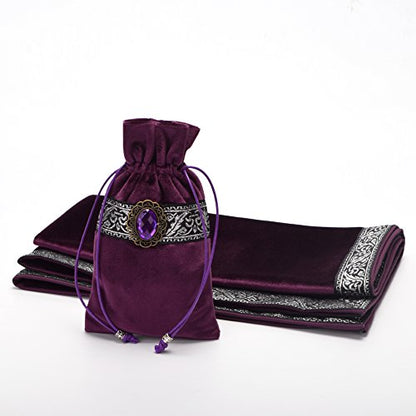 BLESSUME Witch Altar Tarot Table Cloth for Reading Divination Square Cloth Pouch Purple - color: Purple