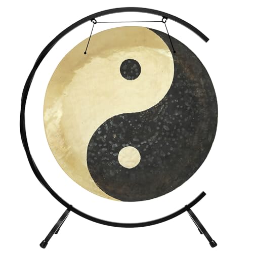 20" to 26" Taoist Breeze Gongs on Stands - Includes Gong, Stand, & Mallet/Yin & Yang/Perfect for Meditation & Sound Healing - size: 20" on Paiste C Stand