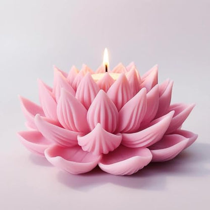 1Pc Elegant 3D Lotus Candle Mold, Floral Scented Candle Silicone Holiday Mold, Suitable for Parties, DIY Plaster Aromatherapy Home Decoration.