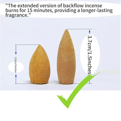 530 Pcs Large Backflow Incense Cones Scented Waterfall Incense 7 Mixed Natural Scents Fits Backflow Burners Relaxation Meditation Yoga Gift