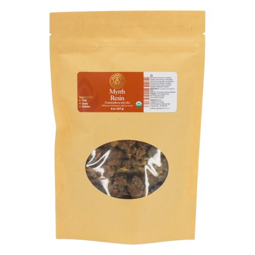 Aromatics International Myrrh Resin 8oz - Raw Natural Golden Chunks from Somaliland - Organic Botanical Resin for Incense, Meditation, Rituals & Aromatherapy - color: Myrrh, size: 8.00 Fl Oz (Pack of 1)