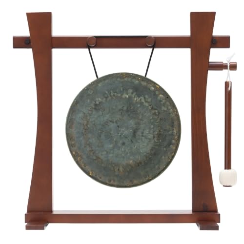 8" to 10" Chinese Gongs on the Tabletop Spirit Guide Gong Stand - Includes Gong, Stand, & Mallet/Great for Home & Office/Traditional Style - size: 10" Mother Tesla Gong