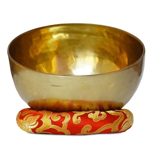 Tibetan Singing Bowl, Handcrafted Singing Bowl for Meditation, Prayer & Holistic Healing, Yoga Accessories, 6” Sound Bowl with Wooden Striker, Artisanal Pouch & Cushion - size: 6"