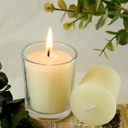 16PCS Beeswax Votive Candles, Cream White, 12H Burn, Prayer & Memorial - color: White