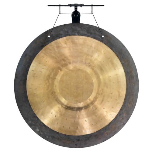 34" to 36" Chinese Gongs on the Internal Wave Gong Hanger - Includes Gong, Mallet, & Hanger/Versatile Space Saving Alternative to Floor Gong Stands