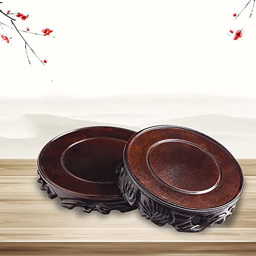 Wooden Base Rosewood Solid Wood Carving Stand - size: 3.5x3.5x1.0 in