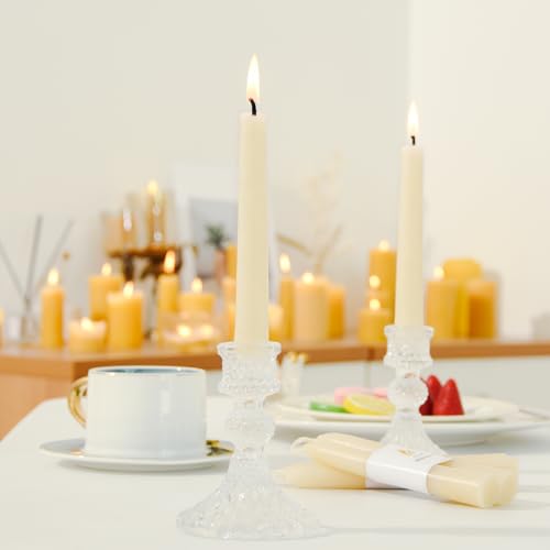 4-Pack 6" Pure Beeswax Spell Candles, Clean White, Meditation & Ritual - color: White
