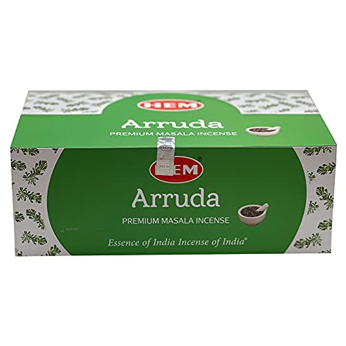 Arruda Masala Incense Sticks and Holder Burner Bundle from Hem Incense and Trumiri for Home Fragrance Insence Insiensos - color: Arruda Masala