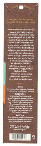 Triloka Premium Incense, Frankincense-Myrrh-Sandalwood Blend, 10 Sticks - color: Frankincense-myrrh-sandalwood Blend, size: 10 Count