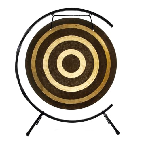 30" to 32" Chinese Gongs on Paiste Floor Stand - Includes Gong, Mallet, & Stand/Handmade Bronze/Strong & Sturdy Iron/Great for Kundalini Meditation & Sound Healing - size: 32" Solar Flare Gong