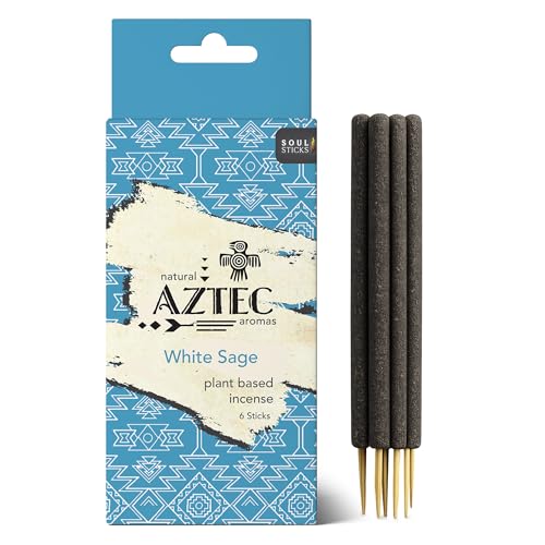 Soul Sticks Aztec Cinnamon Resin Incense Sticks, 90 Hrs Burn Time – 100% Natural, Hand-Rolled & Slow-Burning 6 Pcs| Artisan Blend for Yoga, Meditation, Relaxation, Aromatherapy (WhiteSage) - color: White Sage