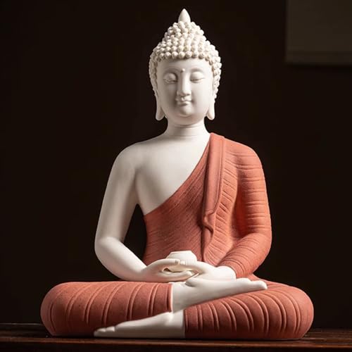 17.7" Shakyamuni Buddha Statue Red Ceramic Home Decor - color: Red, size: 17.7INCH