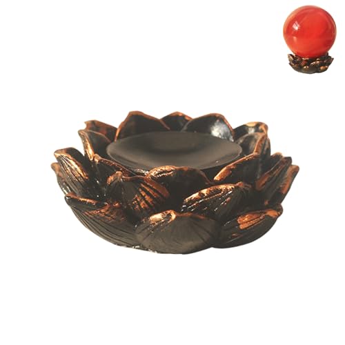Creative Resin Lotus Crystal Stand Sphere Display Stand ,Quartz Ball Holder Display Stand Base Orb Egg Base Decorative,Sculpture Craft Family Decorative