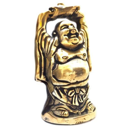 athizay Brass Laughing Buddha Idols for Home Decoration and Gifting Antique Gold Finish Lord Buddha Statues for Home and Office. (Brass Laughing Buddha Antique Gold)