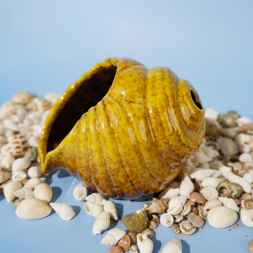 MOUGIGI Yellow Ceramic Conch Palo Santo Holder Mini Chimney Incense Burner - color: Yellow
