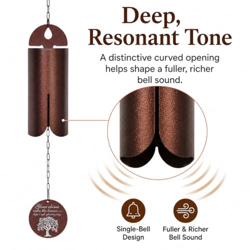 27 Inch Deep Tone Wind Chime for Outside, Bronze Outdoor Wind Chime