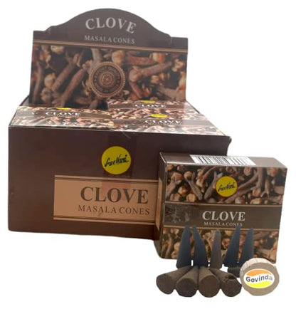 Sreevani Natural Masala Incense Cones and Holder Bundle, 120 Cones Total, Clove