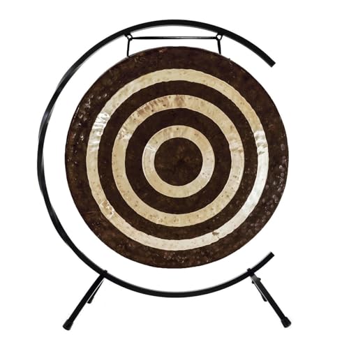 30" to 32" Chinese Gongs on Paiste Floor Stand - Includes Gong, Mallet, & Stand/Handmade Bronze/Strong & Sturdy Iron/Great for Kundalini Meditation & Sound Healing - size: 32" Lunar Flare