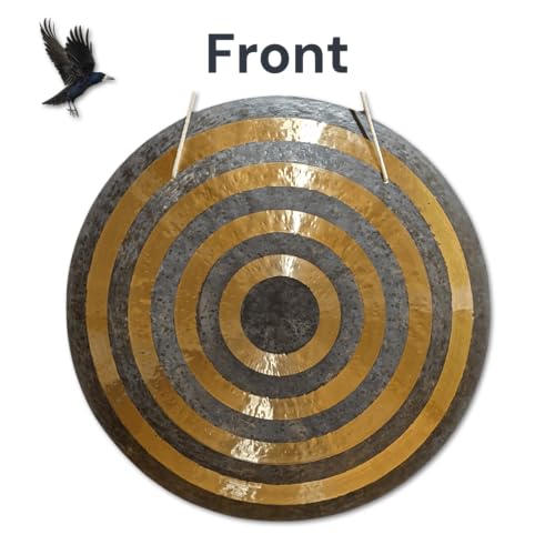 BLACK MAGIC Sun Gong by Raven Sounds, Handmade Chinese Bronze Wind Gong, 22" - size: 22"