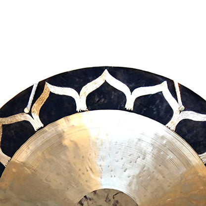 Arborea 18" Lotus Wind Gong with Gong Mallet and Hanging String Authentic Chinese Wind Gong Beautiful Wash Calming Sound Gong Percussion Instruments - color: Lotus Wind Gong, size: 18"