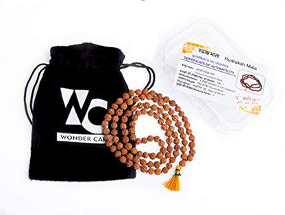 Wonder Care Authentic Rudraksh Mala-5face- Genuine Himalayan Rudraksha Seeds Religious Ornament Rosary Japa Mala Necklace Prayer Mala Healing Beads - color: 6mm-10pc