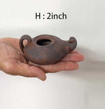 Clay Oil lamp Vintage Replica Imitation Christian Gift Bible Jesus Biblical Oil Ancient Hebrew Oil Lamp (Retro)