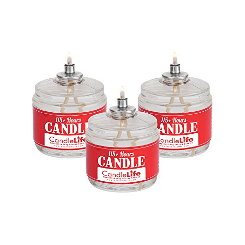 Candlelife Emergency Survival Candle (Set of 3) - 115 Hours Long Lasting Burning Time - Great Source of Light for Blackout, Camping, Fishing and Hunting - size: 3 Pack