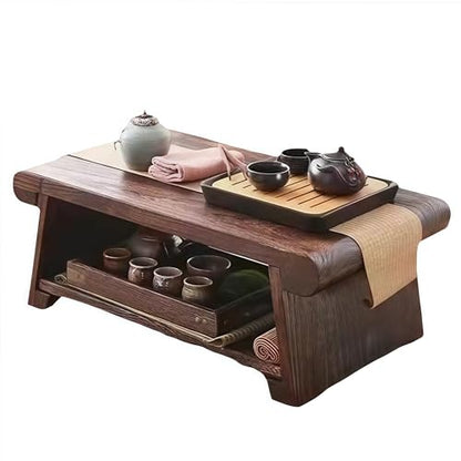 Folding Meditation Altar Table, 19.7" Japanese Low Floor Table