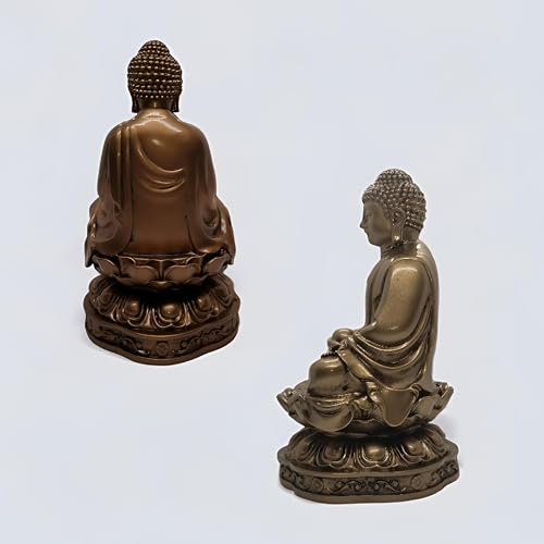 Resin Shakyamuni Buddha Statue 6" (Bronze Color) - color: 6" Bronze