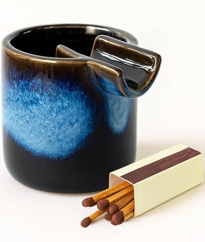 Cool & Cute Ceramic Ashtray – Deep Ash Tray with Holder