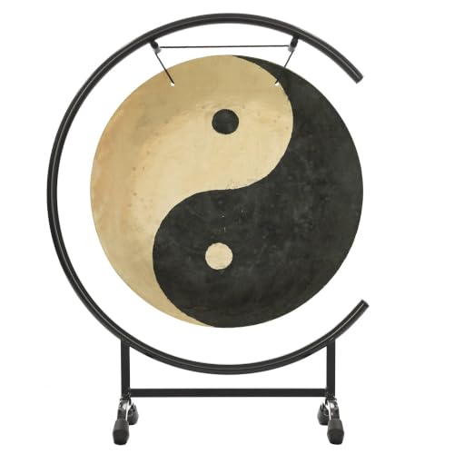14" to 18" Taoist Breeze Gongs on Stands - Includes Gong, Stand, & Mallet/Yin & Yang/Perfect for Meditation & Sound Healing