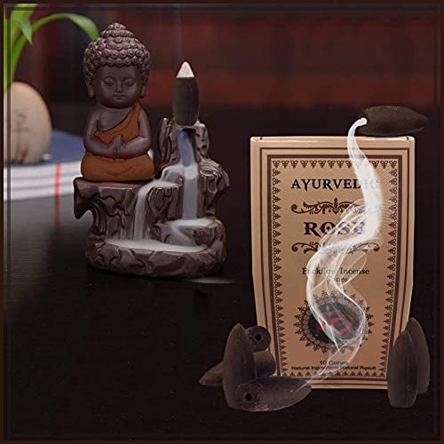 Rose Backflow Incense Cones for Waterfall and Mat Bundle Inciensos Aromaticos|Incienso|Inciense|Insienso - color: Rose
