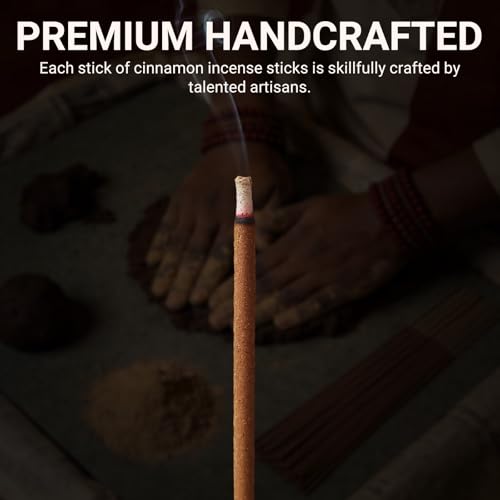Cinnamon Incense Sticks (50 Sticks), 100% Natural sustainably harvested Cinnamon, Suitable for Yoga, Meditation, Relaxation, and Spiritual Purification - color: Cinnamon