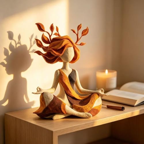 Serenity Growth Meditation Figurine – Abstract Resin Yoga Sculpture for Mindfulness & Inner Peace, Aesthetic Home Decor Statue for Living Room, Bedroom, Desk, Relaxation Gift
