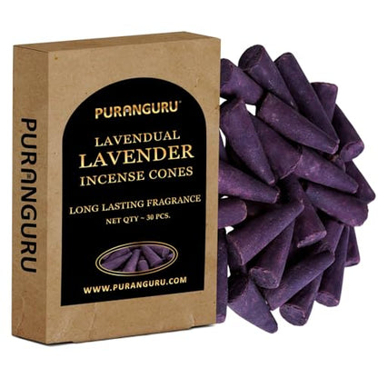 Lavender Dhoop Incense Cones | 30 Pcs | 1.5" | Meditative Aroma Fragrance