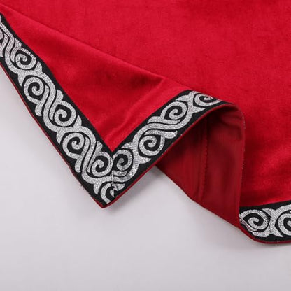 BLESSUME Wicca Square Altar Tarot Table Cloth for Reading with Card Pouch 24.4 * 24.4 inch (Red 1) - color: Red 1