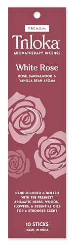 Triloka Premium Incense, White Rose, 10 Sticks - color: White Rose, size: 10 Count