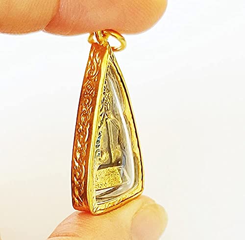 Miracle Pendant Phra LP Tanjai Buddha Thai & Yant Kroa Petch Sheet Gold Spell Yantra Charm Amulet Talisman Protection Power Fortune Trade Wealthy Lucky Money