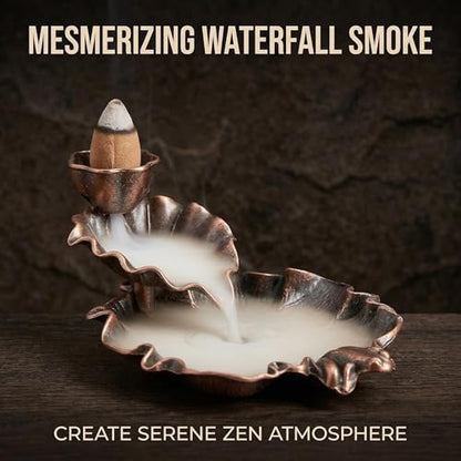 Lavender Backflow Incense Cones - 50 Large Waterfall Back Flow Cones Scented - Includes 1 backflow Incense Burner