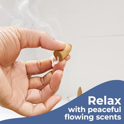 ARO VATIKA Backflow Natural Masala 50 Pack 'A' Incense Cones | 5 Different Assorted Fragrances of Nag Champa, White Sage, Dragons Blood, Palo Santo, Musk | Burn time- Approx 16-18 mins - color: Combo 'A'