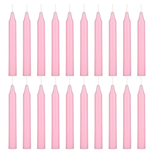Mega Candles Mini Taper Chime Spell Candle 20 Count 4" x 1/2" Pink - color: Pink, size: 20 Pieces