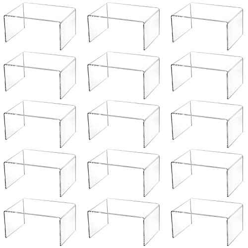 Hedume 16 Pack Clear Acrylic Display Risers, 4.4" x 3.2" x 2.2" Display Stand for Figures, Buffets, Dessert, Cupcakes, Candy, Jewelry and Collectibles