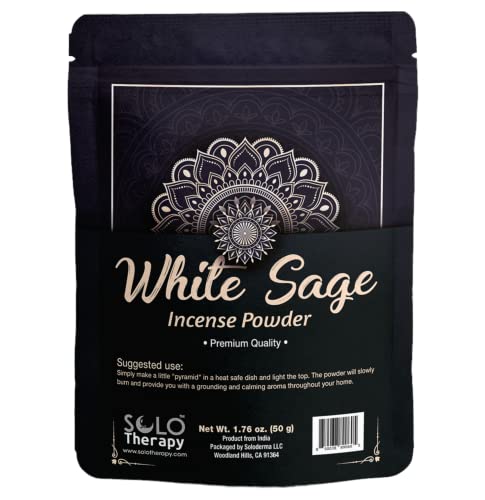 White Sage Incense Powder 50 Grams, Premium Quality, 100% Natural, Sacred Space, Natural Incense, Loose Incense, Product from India, Packaged in the USA (White Sage Incense Powder) - color: White Sage Incense Powder
