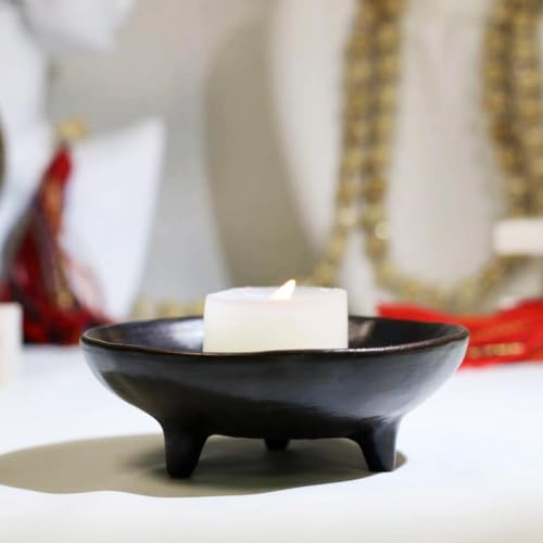 Prayer Offering Ritual Bowl Plate Great for Use Candles Tray Religious Spiritual Gifts （Black Tree Life） - style: Black Tree Life