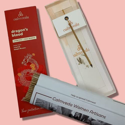 CALMVEDA Peru Dragons Blood Incense, Sangre de Grado Charcoal-Free 80 Stick
