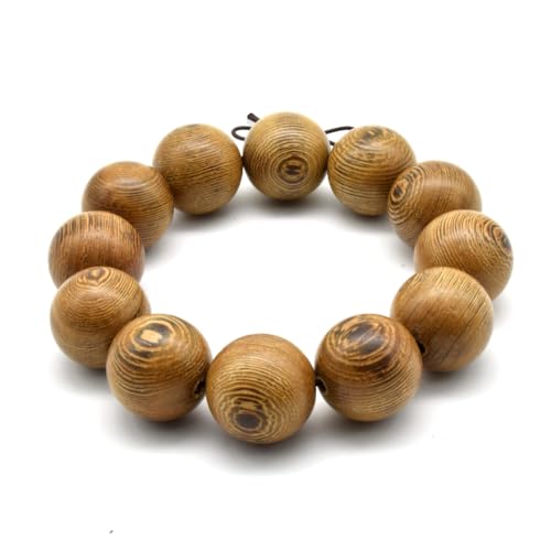 Zen Dear Unisex Natural Wenge Wood Mala Prayer Beads Necklace Bracelet Beads Meditation Buddhist Japa Rosary Mala Bead Yoga - style: 20mm 12 beads