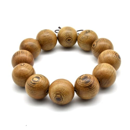 Zen Dear Unisex Natural Wenge Wood Mala Prayer Beads Necklace Bracelet Beads Meditation Buddhist Japa Rosary Mala Bead Yoga - style: 20mm 12 beads